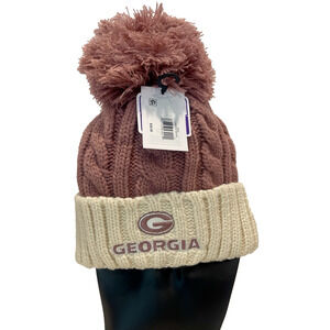 Georgia Bulldogs Beanie Pom Hat Women's Fan Favorite Pink Embroidered 🩷NEW🩷